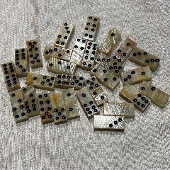 Beige Onyx Domino Game Set